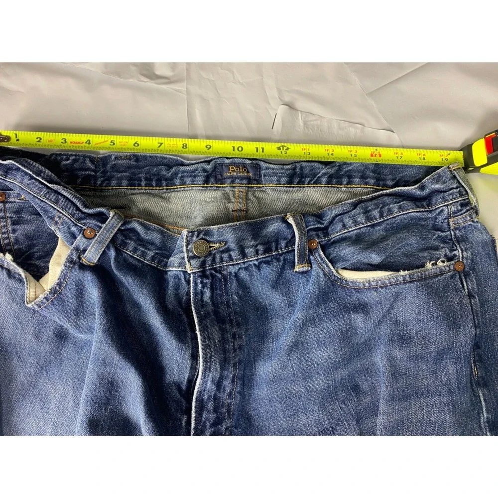 Polo‎ Ralph Lauren Men's Jeans 42x30 Blue Denim Straight Leg Made in Mexico